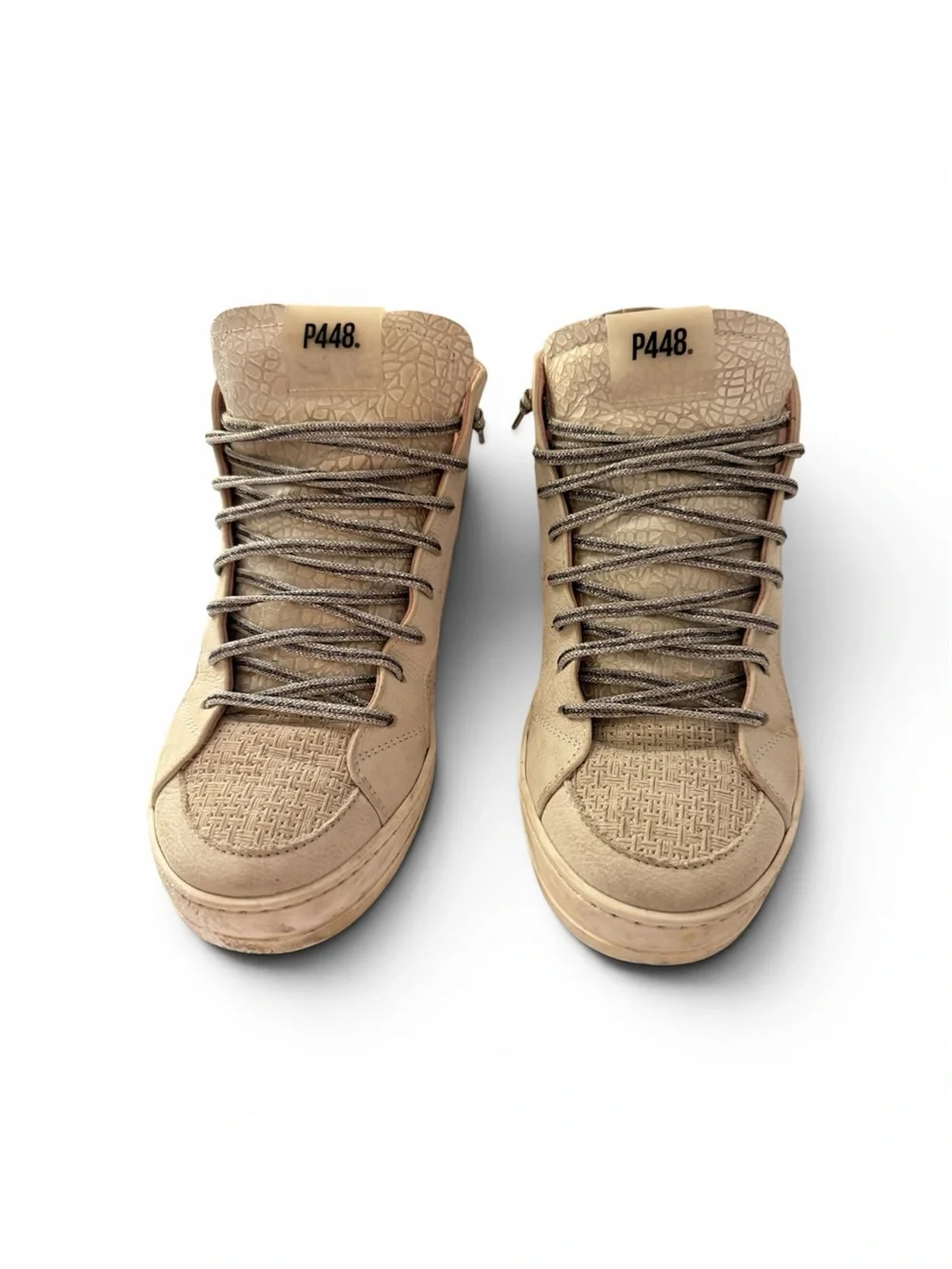 P448 Women’s Cream/Tan High-Top Sneakers